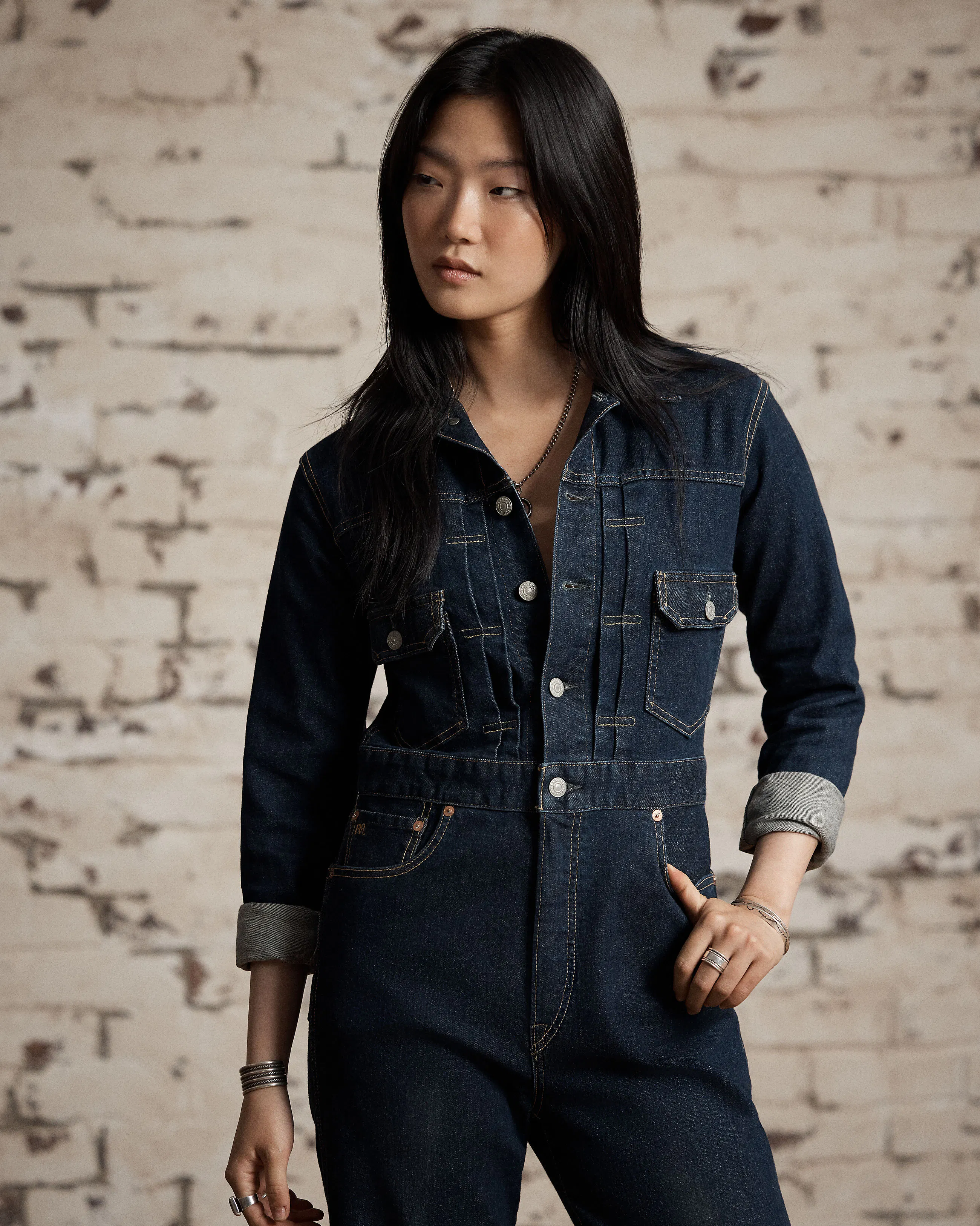 RRL Women's Women's Indigo Denim Coverall - Rinse Wash | All RRL Women's Women's Indigo Denim Coverall - Rinse Wash | All